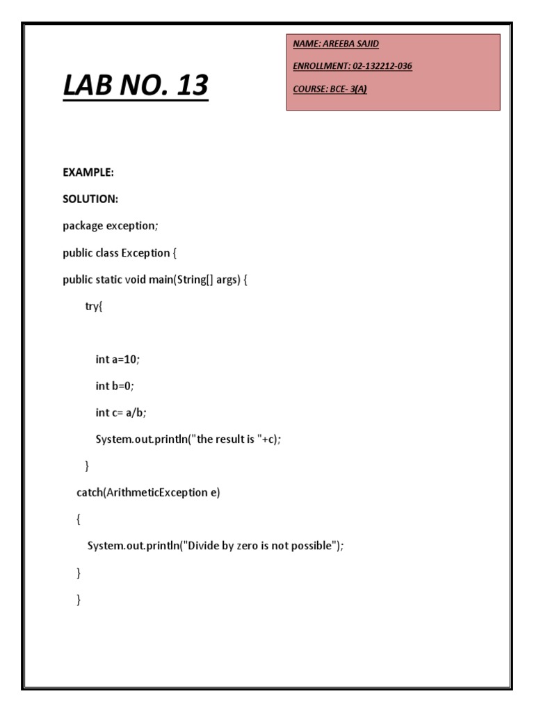 Exception Handling | PDF | Computer Engineering | Software Development