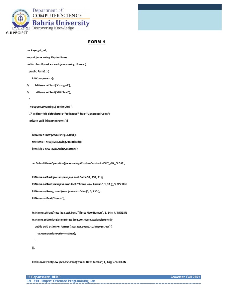 Gui Project | PDF | Java (Programming Language) | Software Development