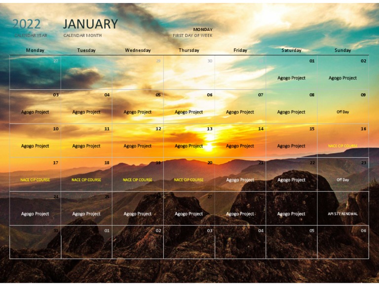 January Schedule | PDF