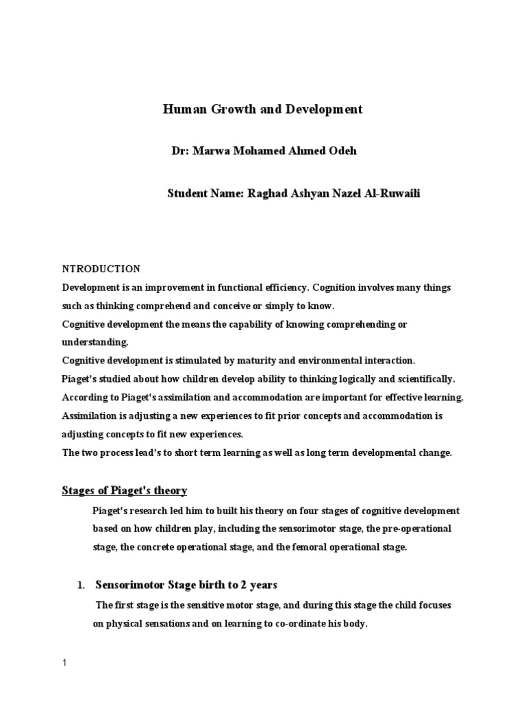 Piaget's Development | Download Free PDF | Cognitive Development ...
