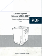 Instruction Manual Trimmer DBM-250T Collator Sistem (120V)