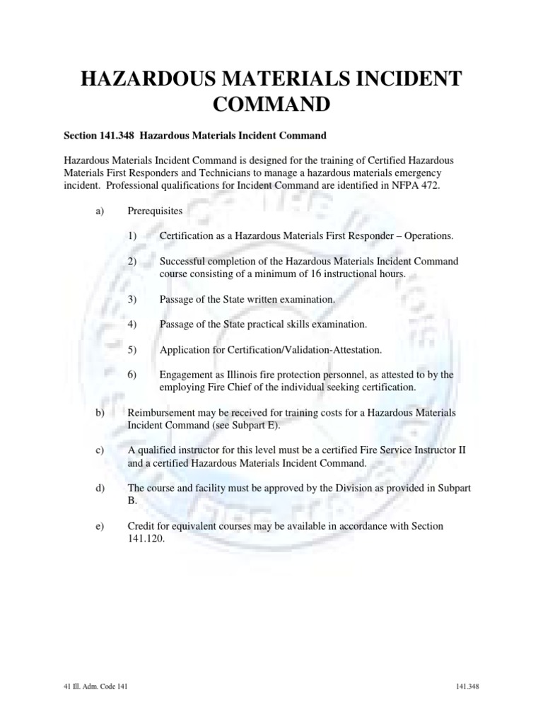 Hazardous Materials Incident Command 141.348 PDF