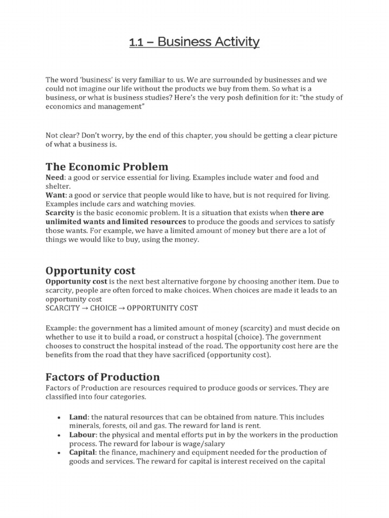 Business Notes PDF