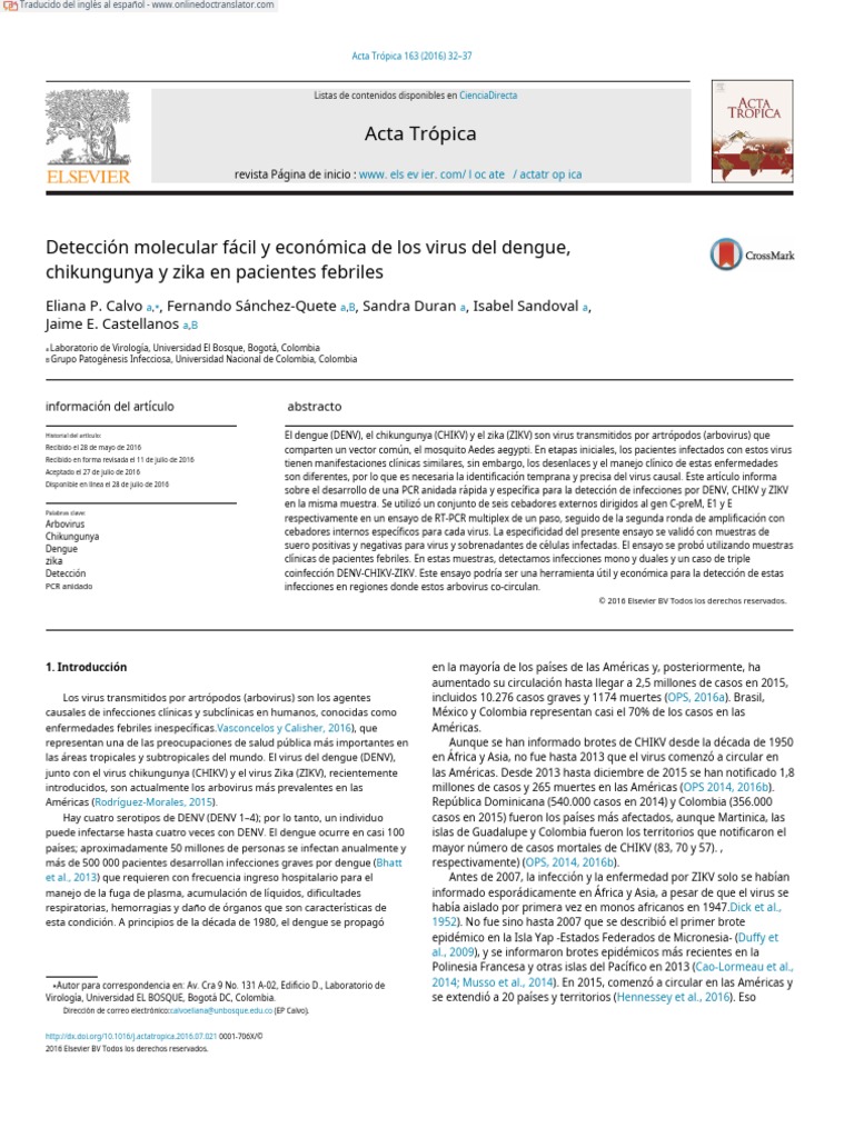 Easy and Inexpensive Molecular Detection of Dengue, Chikungunya and ...