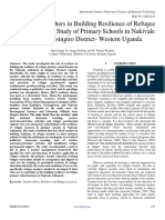 The Role of Teachers in Building Resilience of Refugee Learners A Case Study of Primary Schools in Nakivale Settlement, Isingiro District - Western Uganda