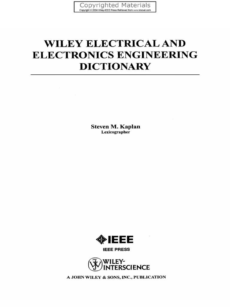 Wiley Electrical and Electronics Engineering Dictionary PDF