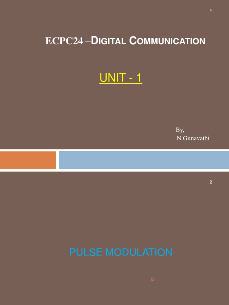 UNIT 1 and UNIT 2 Digital Communication 2021 13.02.2021 PDF
