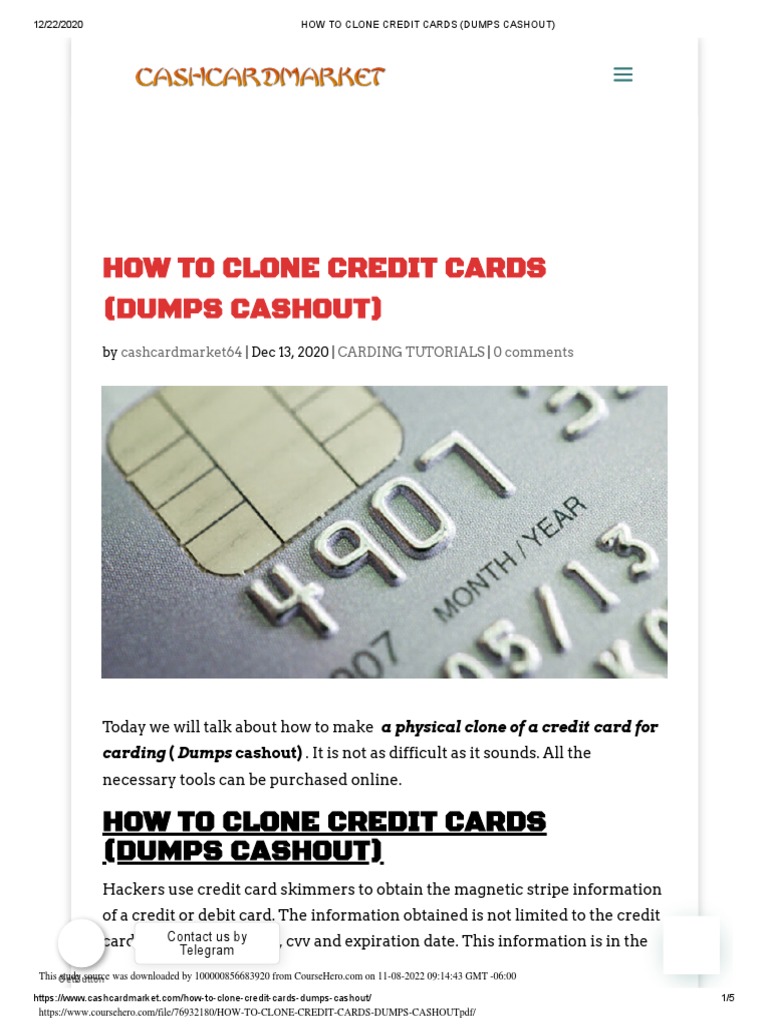 How To Clone Credit Cards Dumps Cashout PDF PDF Credit Card Computing