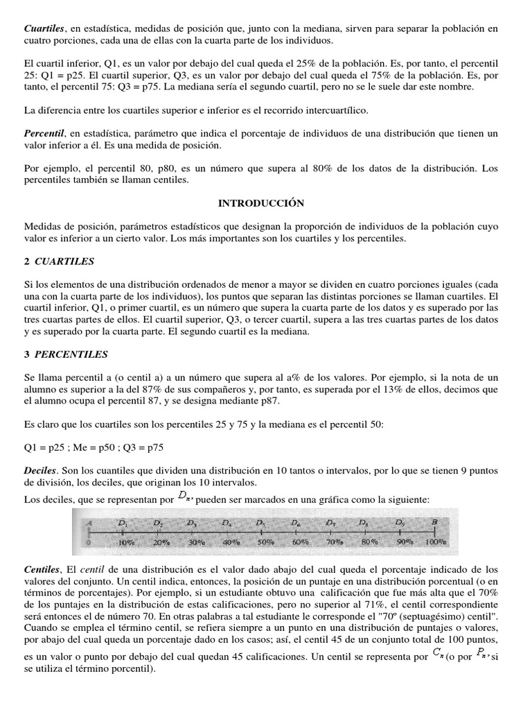Estadística (Cuartilel, Decil, Centil) | PDF | Cuantil | Muestreo ...