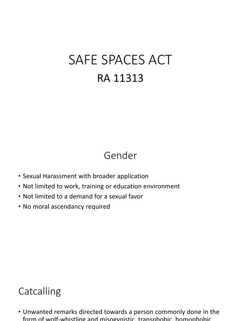 13 Safe Spaces Act PDF