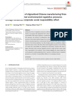 Strategic Responses of Stigmatized Chinese Manufacturing Firms To Formal and Informal Environmental Regulative Pressures Through Enhanced Corporate Social Responsibility Effort