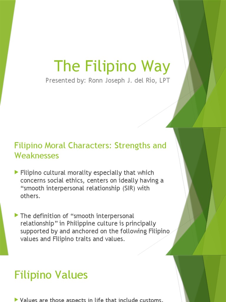 The Filipino Way | PDF | Social Institutions | Psychological Concepts