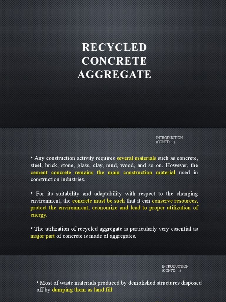 Recycled Concrete Aggregate Export Insights | PDF | Concrete ...