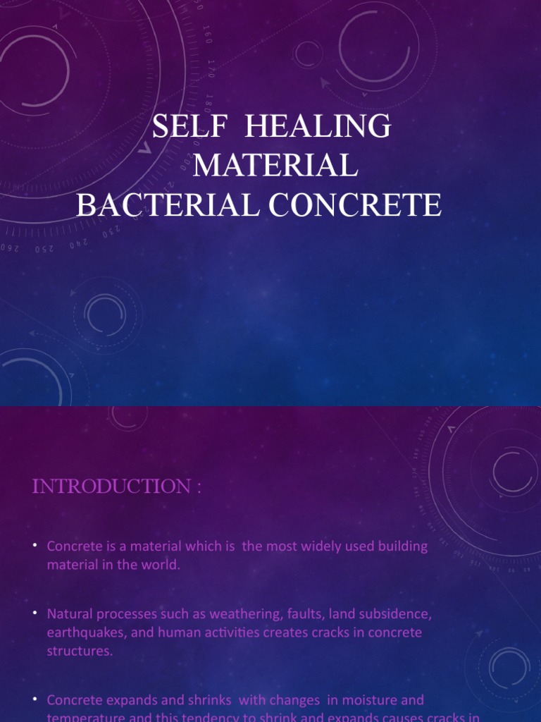 Self Healing Material Bacterial Concrete PDF Concrete Nature