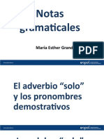 El Adverbio SOLO y Los Pronombres Demostrativos.