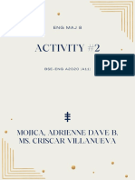 Activity #2 Mojica, Adrienne Dave B. Bse Eng A2020