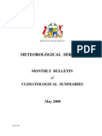 Climatological Summaries May 2008