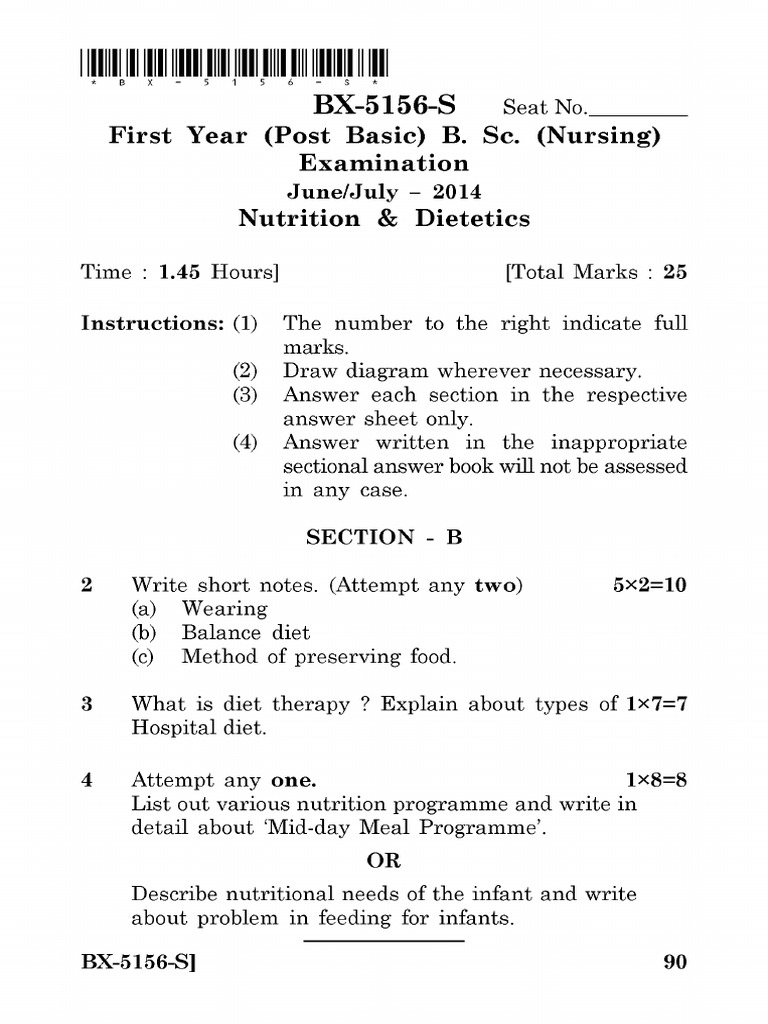 First year post basic b sc nursing examination junejuly 2014