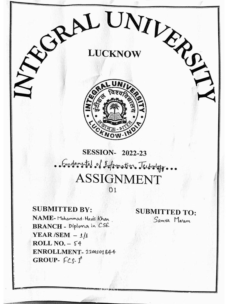 Fit Assignment 01 | PDF