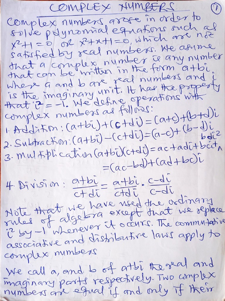 Complex Numbers | PDF