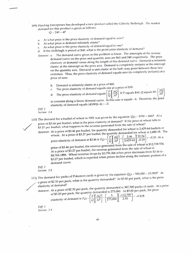 Economics Problems Pdf Supply Economics Price Elasticity Of Demand
