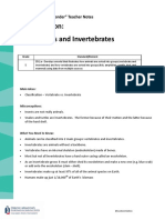 ISIW Vertebrates and Invertebrates Teacher Notes