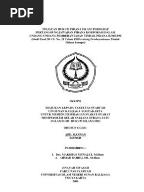 Skripsi Hukum Pidana Islam Pejuang Skripsi