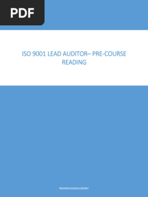 ISO 9001 Lead Auditor Pre-Course Reading