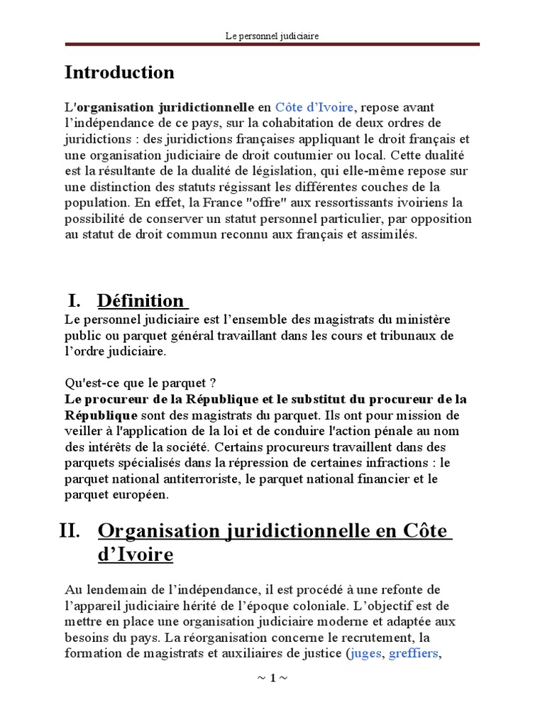 Le Personnel Judiciaire PDF