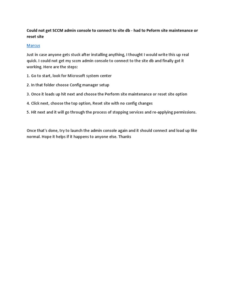 Fix SCCM Console Connection Issues | PDF | Technology & Engineering