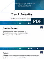 Topic 8 - Budgeting (Student Version)