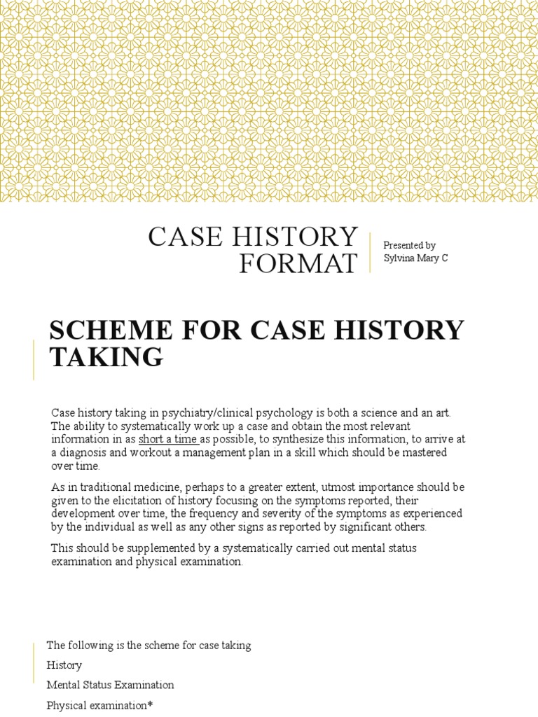 Case History Format PDF