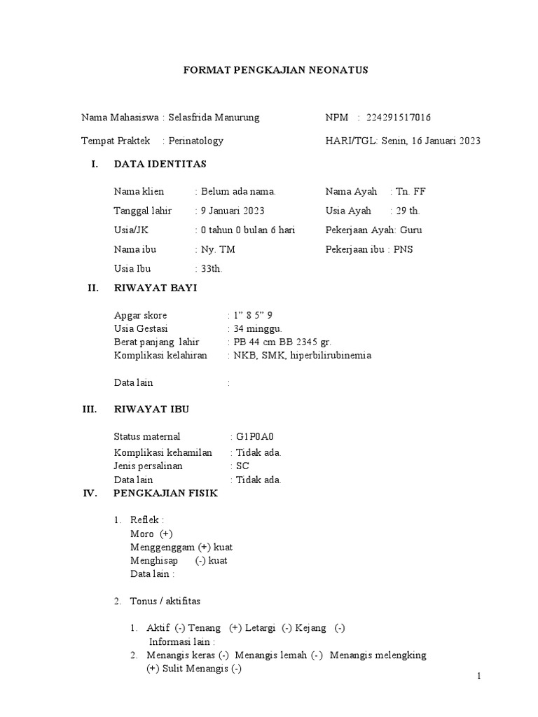 Jarak Interkantus Normal Bayi Baru Lahir | PDF