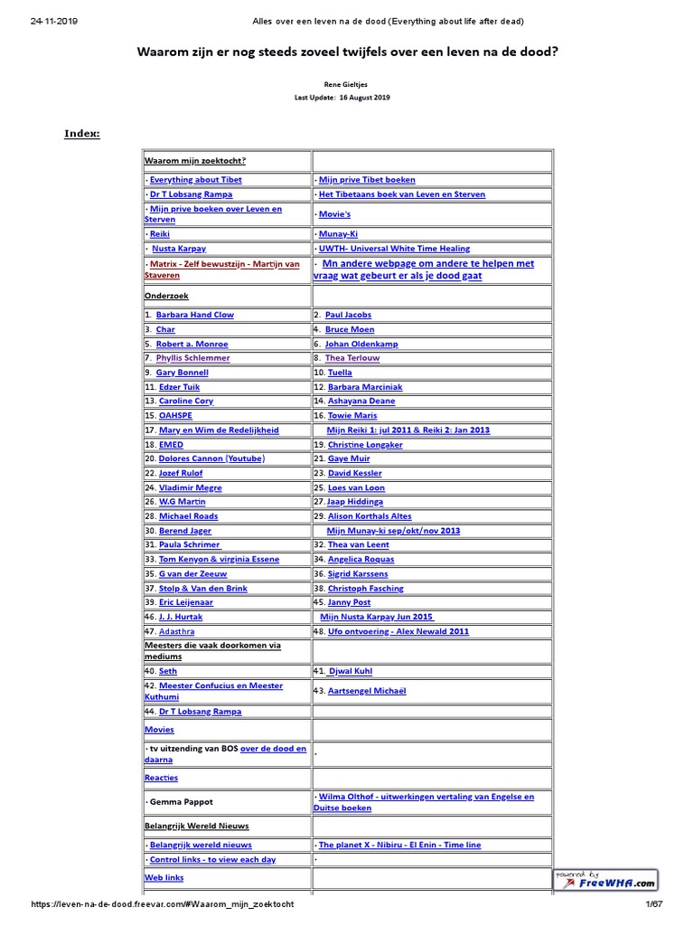 Alles Over Een Leven Na de Dood (Everything About Life After Dead) | PDF