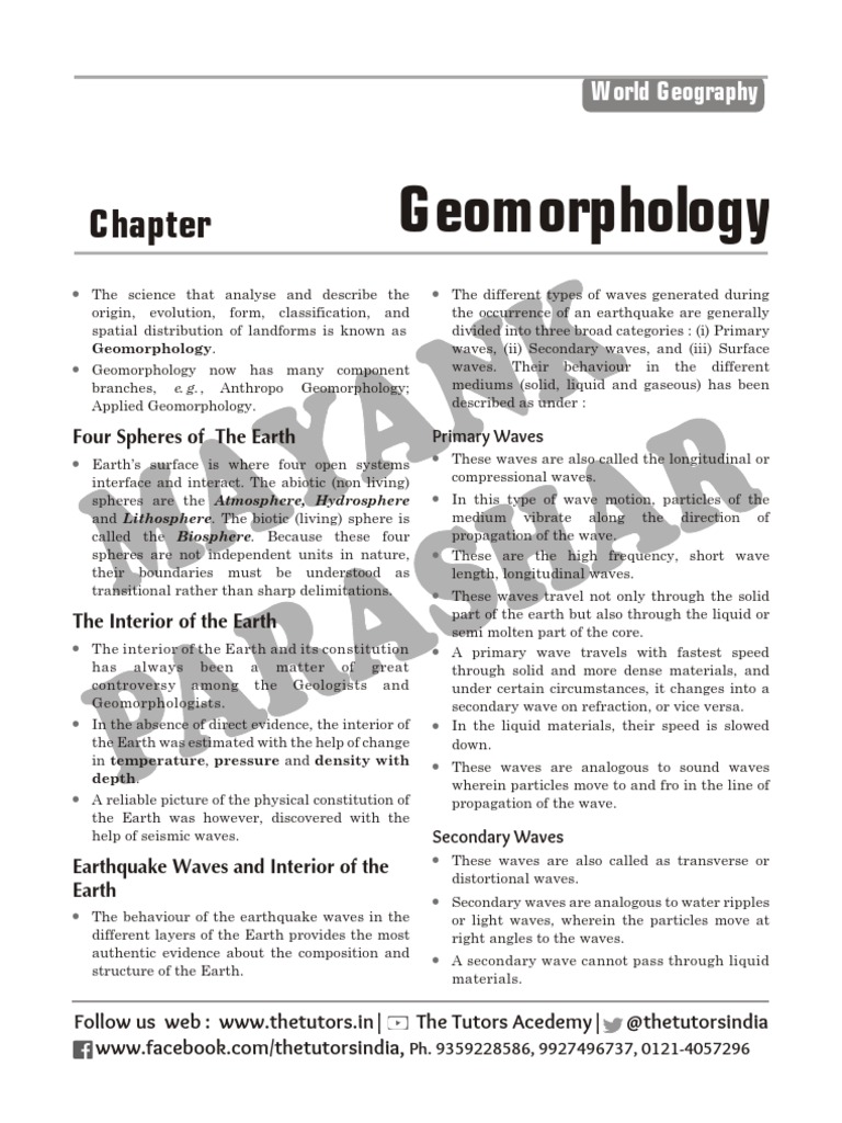 Geomorphology intelligence overview