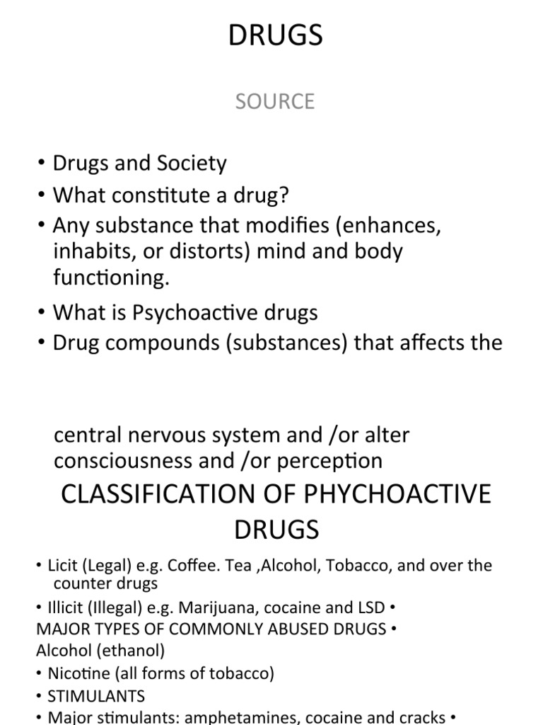 Classification and Effects of Drugs | PDF | Psychoactive Drugs