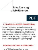 Anyo NG Globalisasyon