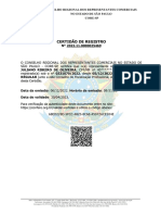 Certidão de Registro: Conselho Regional Dos Representantes Comerciais No Estado de São Paulo Core-Sp