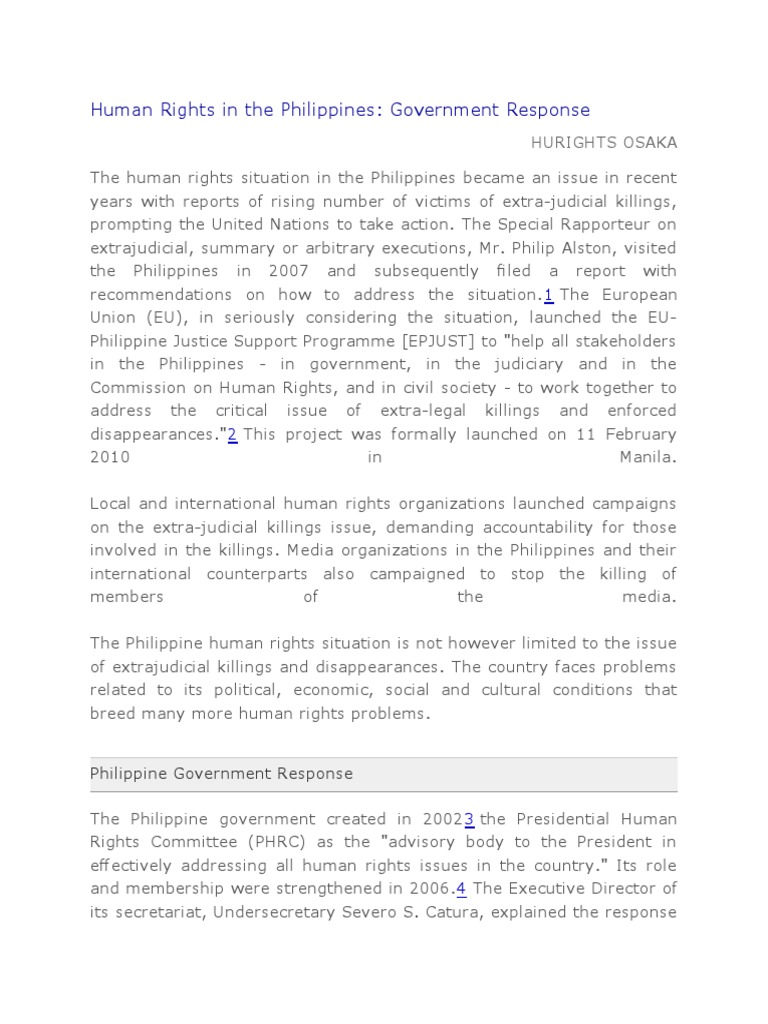 Human Rights In The Philippines Pdf Human Rights Torture