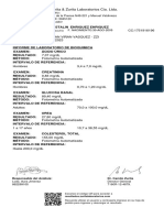 Informe de laboratorio de biología médica