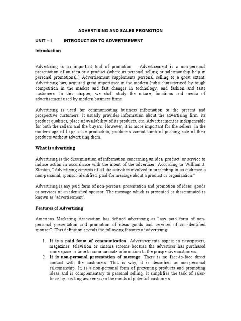Advertising and Sales Promotion | PDF | Advertising | Sales