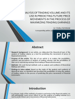 Analysis of Trading Volume and Its Use in Predicting Future Price Movements in The Process of Maximizing Trading Earnings