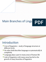 Main Branches of Linguistics