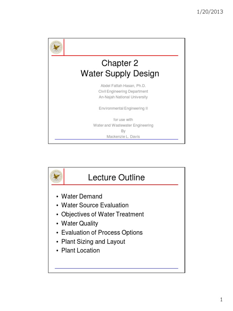 Water Supply Design and Treatment Guide | PDF | Water | Water Purification