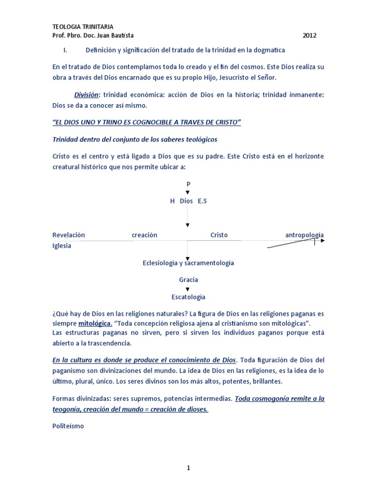 Teología de la Trinidad en la Escritura | PDF | Trinidad | espíritu Santo