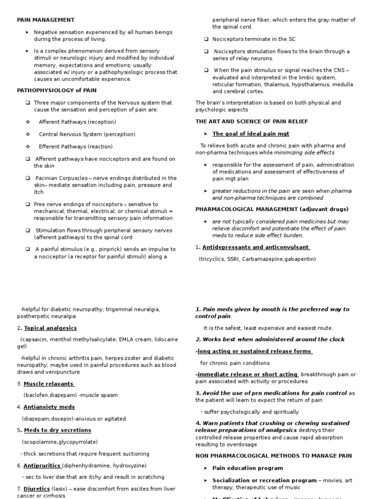 Comprehensive Pain Management Strategies | PDF | Pain | Central Nervous ...