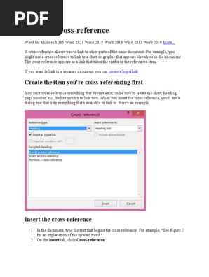 Create a Cross-reference
