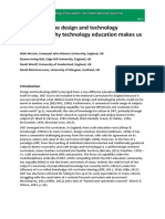 Humanising The Design and Technology Curriculum: Why Technology Education Makes Us Human