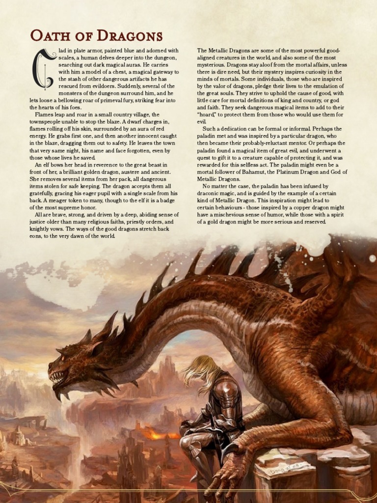 Oath of Dragons Paladin | PDF | Dragon | Dungeons & Dragons