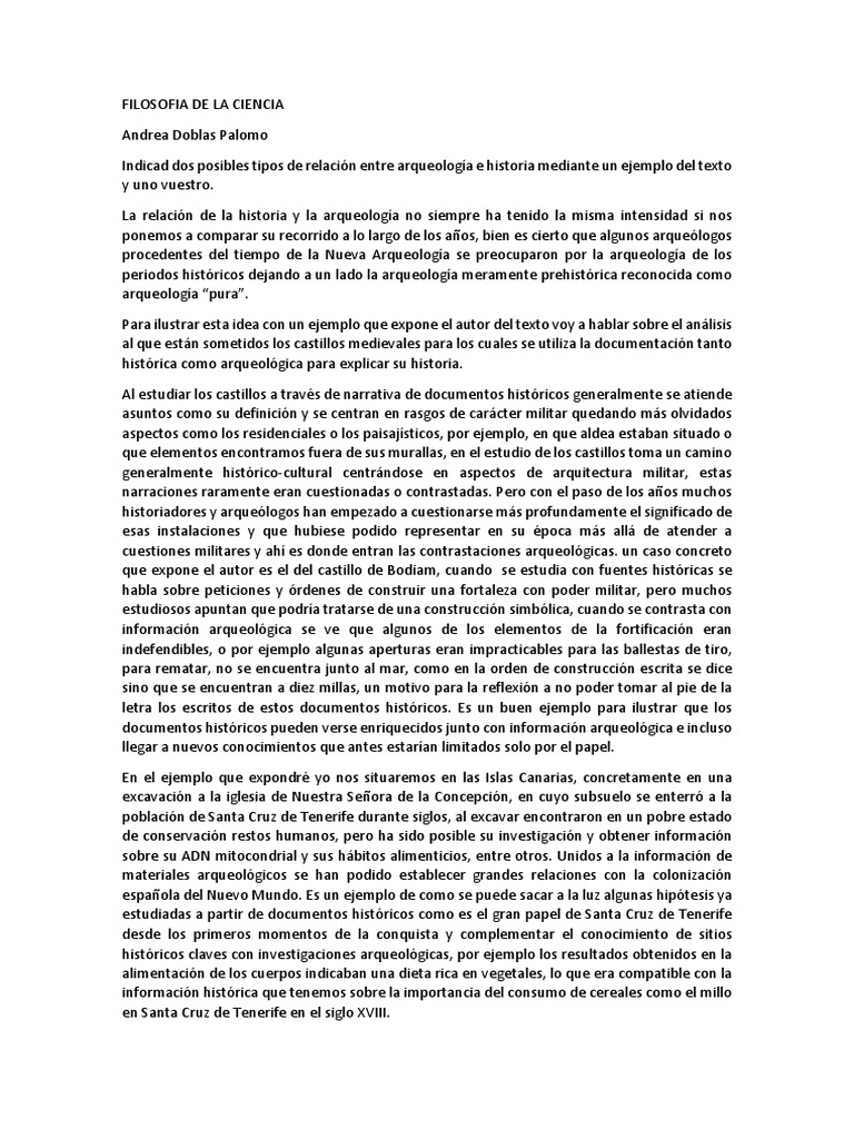Filosofia de La Ciencia 11 PDF Arqueología Castillo